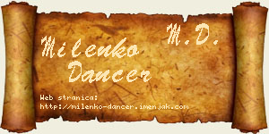 Milenko Dancer vizit kartica